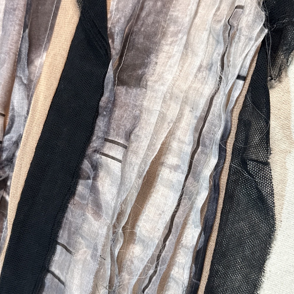 Jean Paul Gaultier Black and Gray Sheer Ribbon Tank Top - Picture 11 of 12